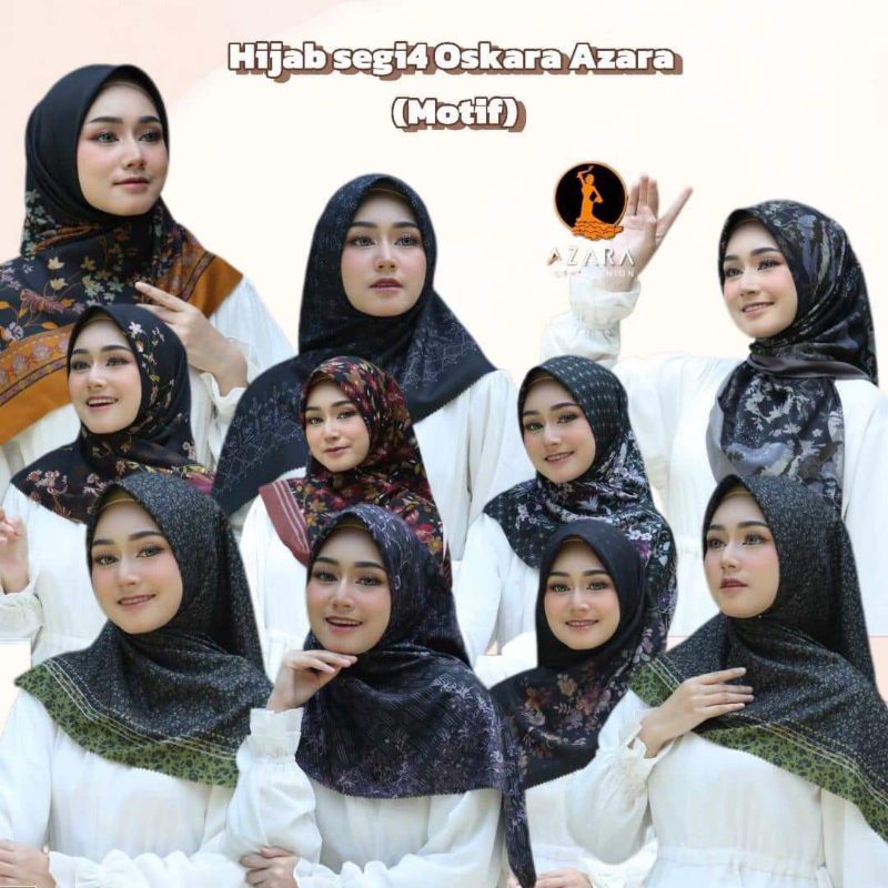 Segiempat MOTIF AZARA | JILBAB | Hijab  KERUDUNG