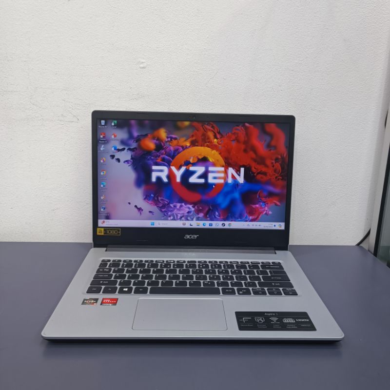 acer aspire 3 amd ryzen 3-3250 ram 4/256 ssd fhd semua normal