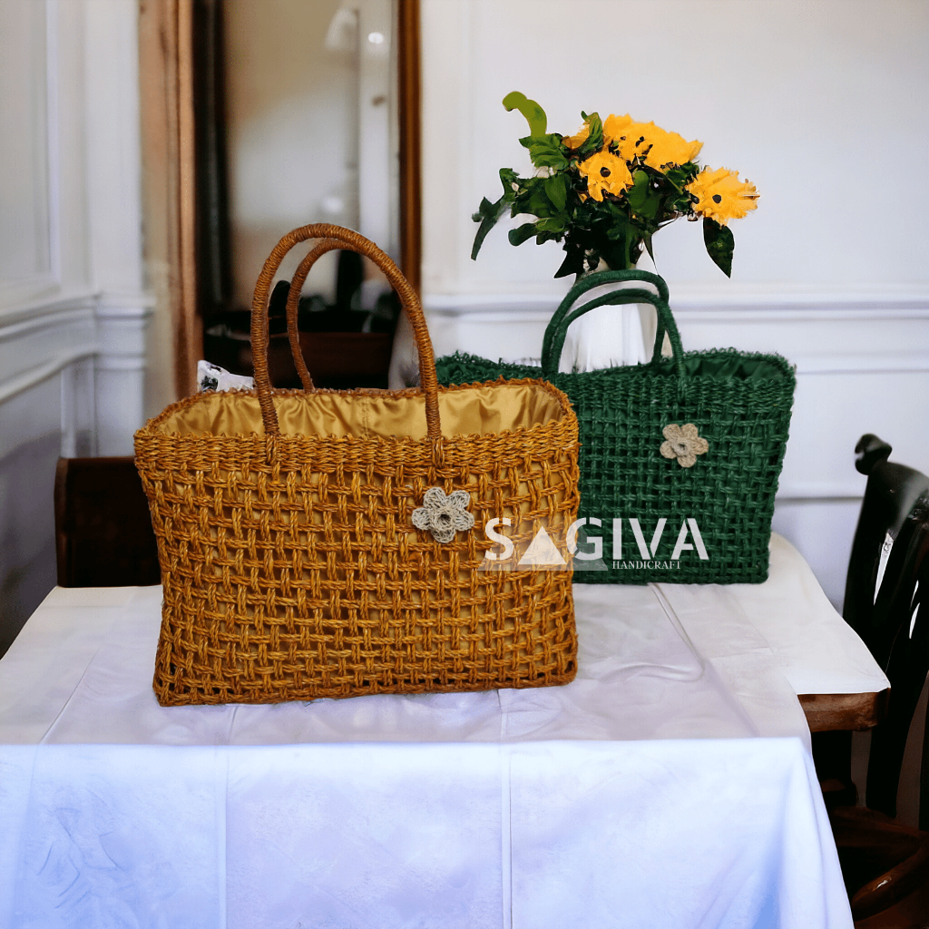 Tas Anyaman Pandan Persegi Lilit Rara Jumbo