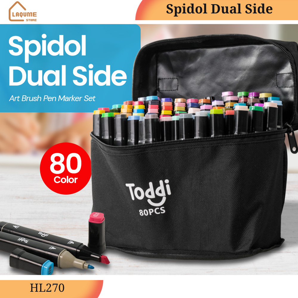 

Spidol Warna Warni 1 Set Stabilo 12-80 Warna Dual Side Fine Art Brush Pen Animation Marker Set