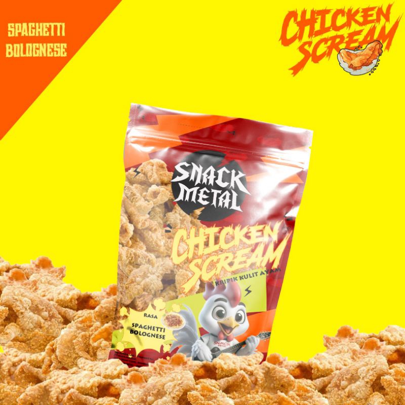 

Keripik kulit ayam rasa Spaghetti Bolognese, kripik kulit ayam renyah cemilan enak keripik krispi