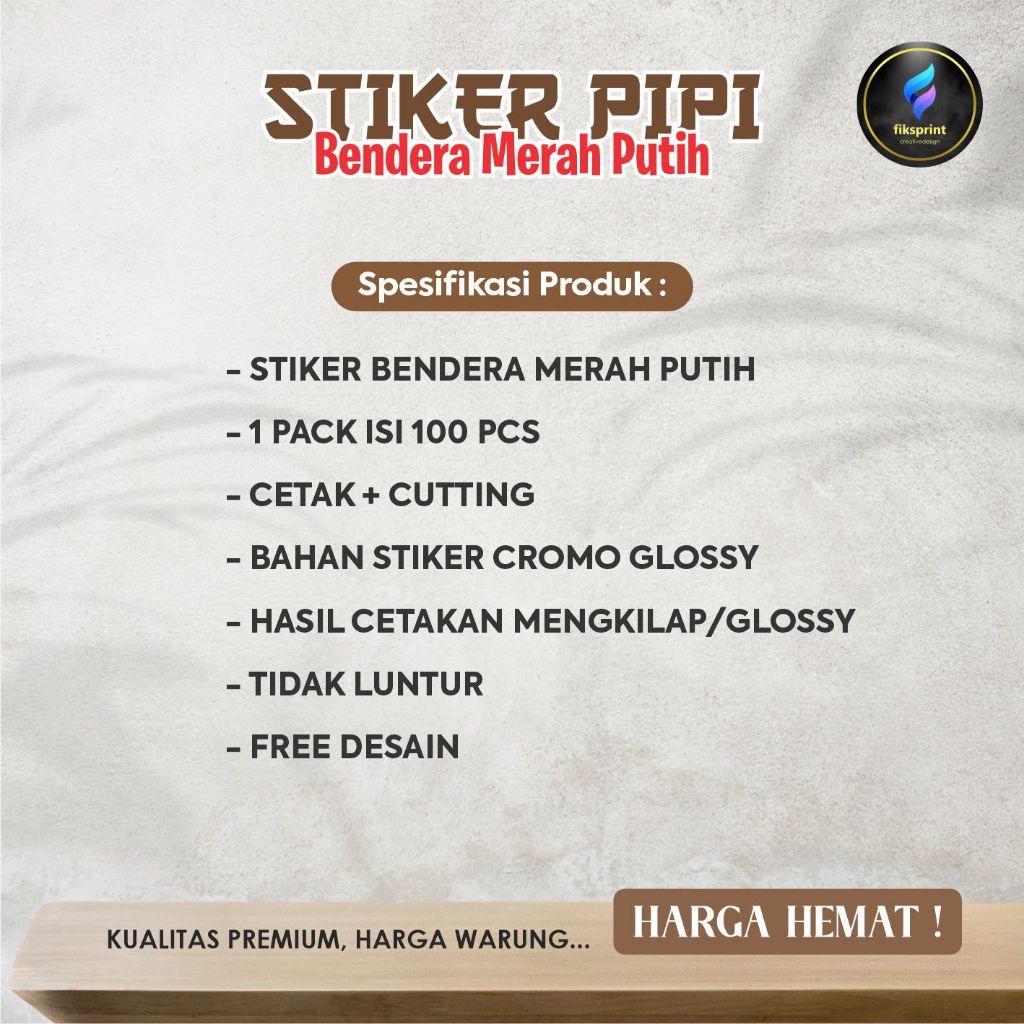 

Louay_Idstore Sticker Pipi Merah Putih 120 Pcs Tempelan Pipi Bendera Indonesia