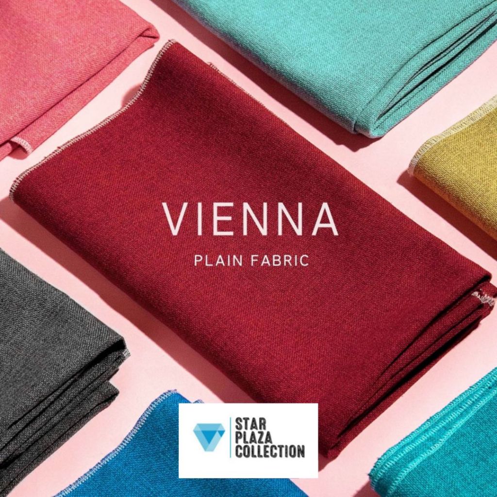 Promo Vienna Plain Kain Polos Yugos - Kain Goni Scandinavian Bahan Pelapis Sofa / Jok Kursi