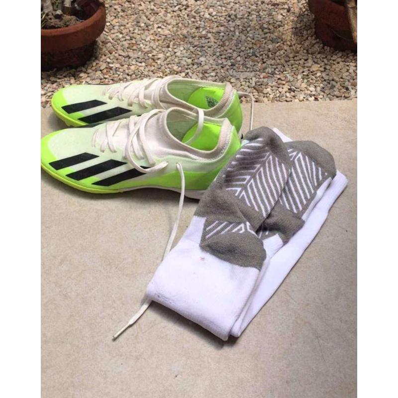 PRELOVED | Sepatu Mini soccer Adidas X Crazyfast - White Core Black Lucid Lemon