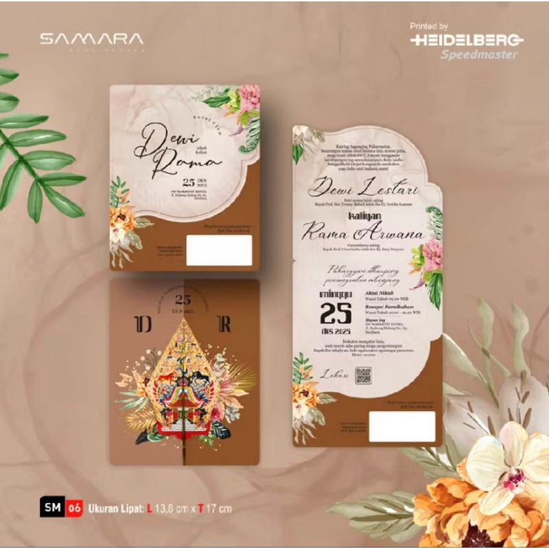 Cetak Undangan Pernikahan Samara SM 06 Sudah Termasuk Cetak Tex + Blangko + Plastik Lengkap