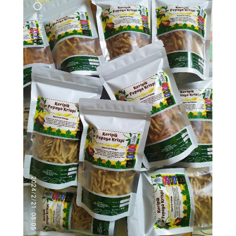 

keripik pepaya (kemasan standing pouch 80gr) Camilan teman nonton tv