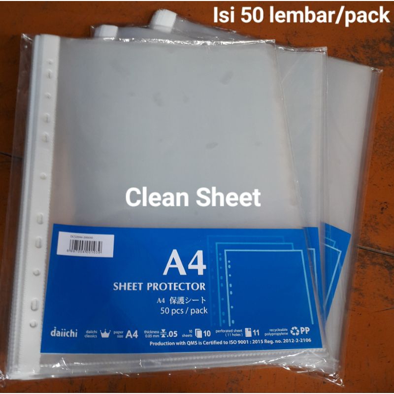 

Sheet Protector/Plastik Dokumen Daiichi A4 isi 50 lembar