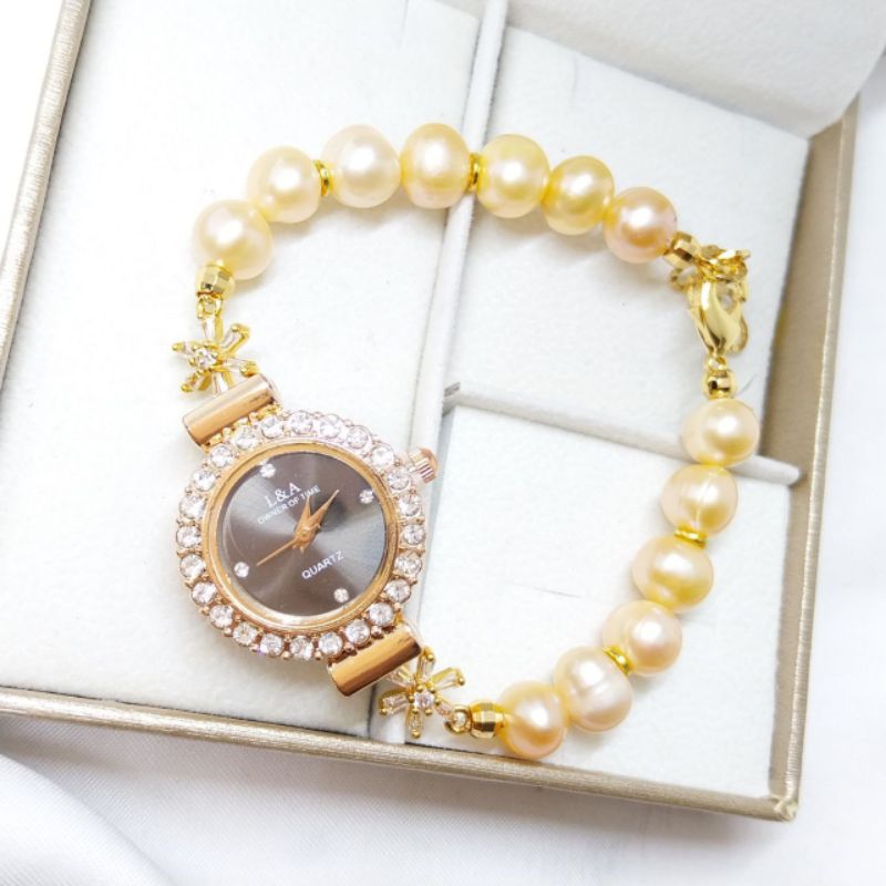 Jam Mutiara/ Gelang Mutiara/ Jam Fashion Mutiara Asli Lombok