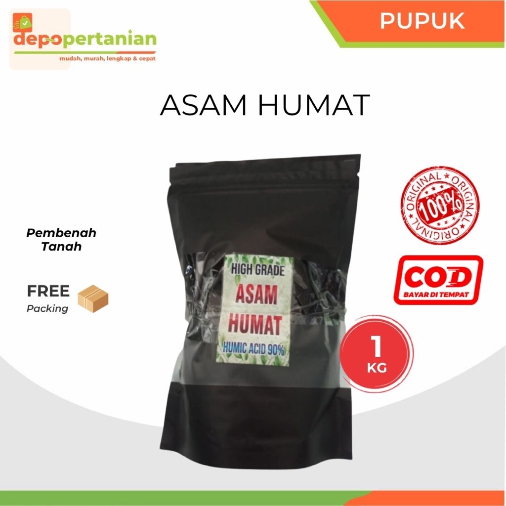 Depo Pertanian - Asam Humat 1 kg Humic Acid 90% Pupuk Pembenah Tanah Penyubur Tanaman