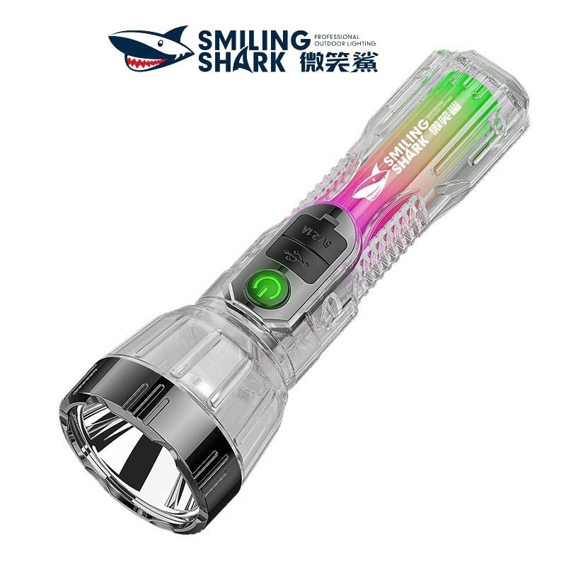 Senter Smiling Shark Original LED Outdoor Multifungsi Power Bank dan Pengisian Daya Surya