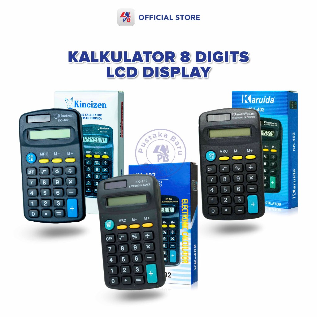 

Kalkulator Ukuran Kecil 8 Digit Tipe KK 402 Bermacam Merk Kalkulator Saku Baterai Terpisah / PB EDUKASI ANAK - PBNB