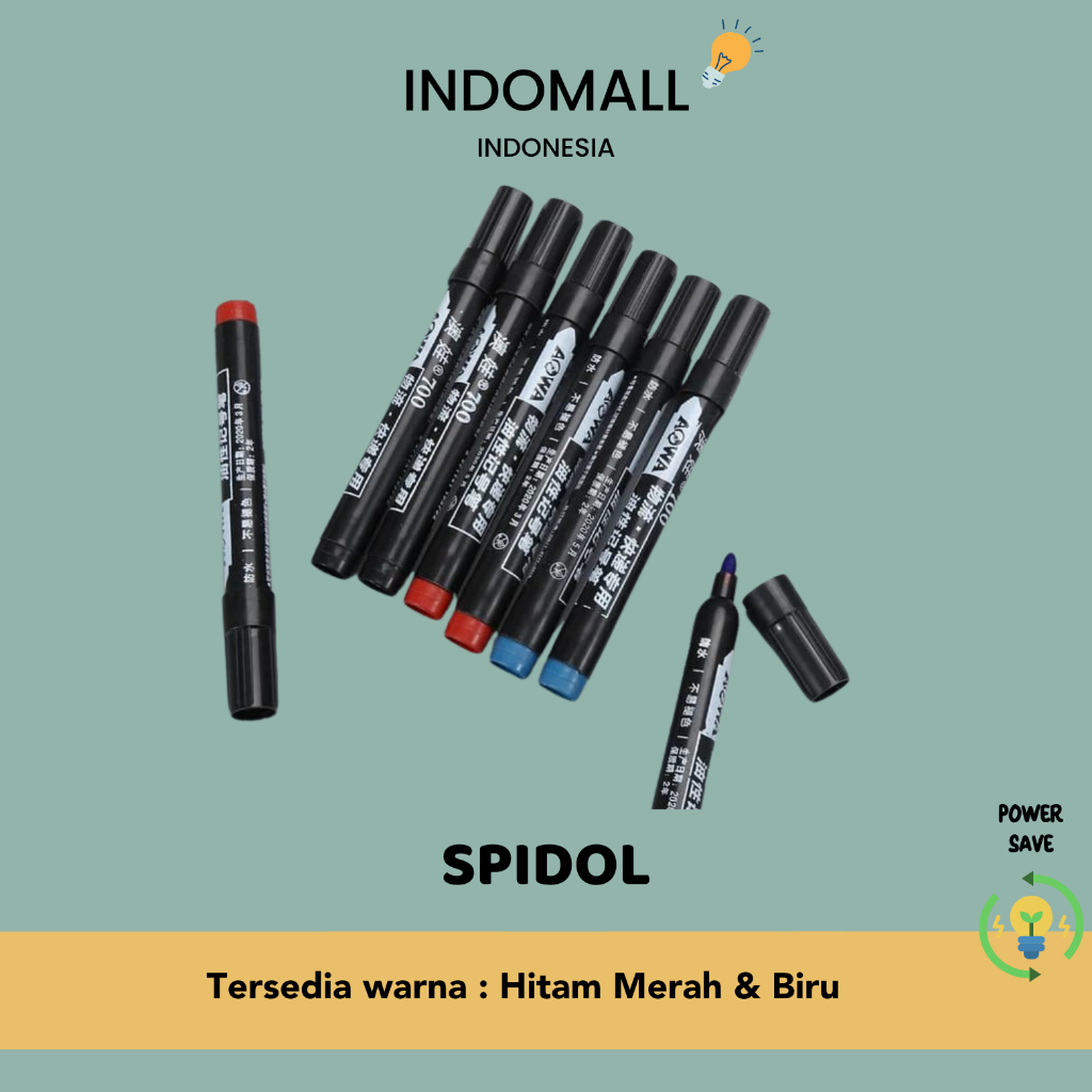 

SPIDOL PERMANENT MARKER SPIDOL AOWA 700 WARNA MERAH BIRU DAN HITAM