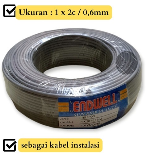 Kabel Tweeter Walet ENDWELL Kabel Telepon Telpon 2C PVC 2 Pair isi 2 Panjang 100 yard