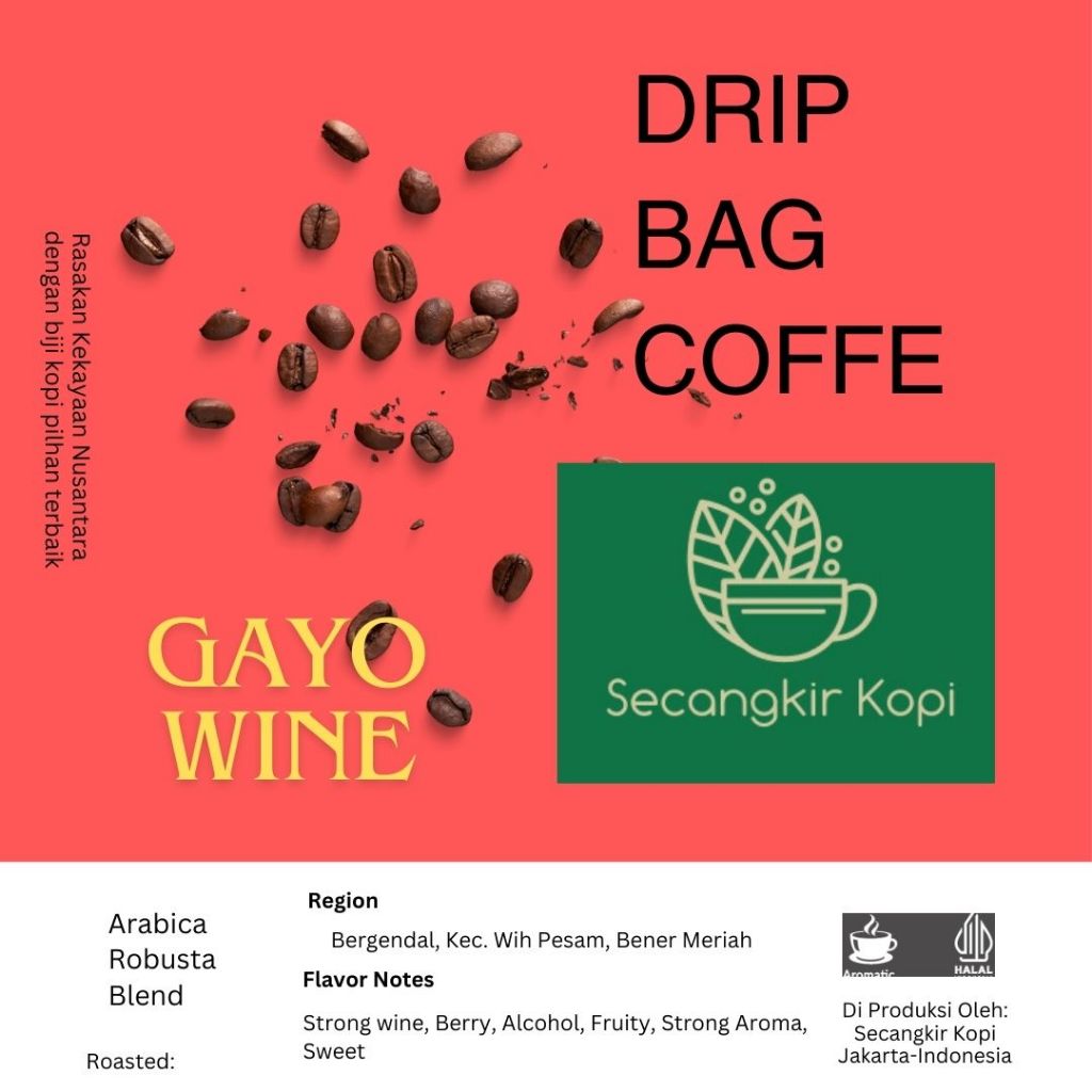 Drip bag coffe Kopi Arabika Gayo Wine