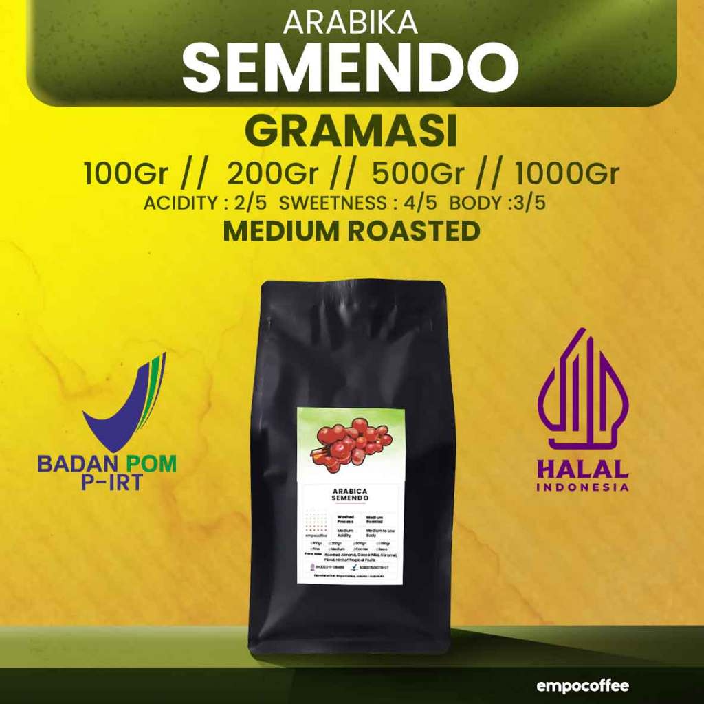 

Empo Coffee Biji Kopi Bubuk Arabika Semendo Sumatra Arabica Coffee Roasted Bean