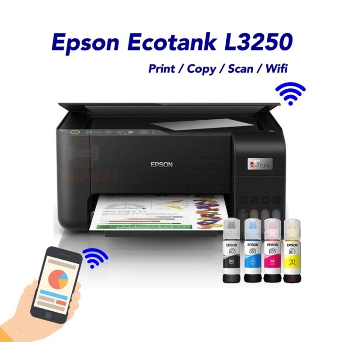 Epson EcoTank L3250 Printer All In One WiFi Wireless Tinta 003 GARANSI