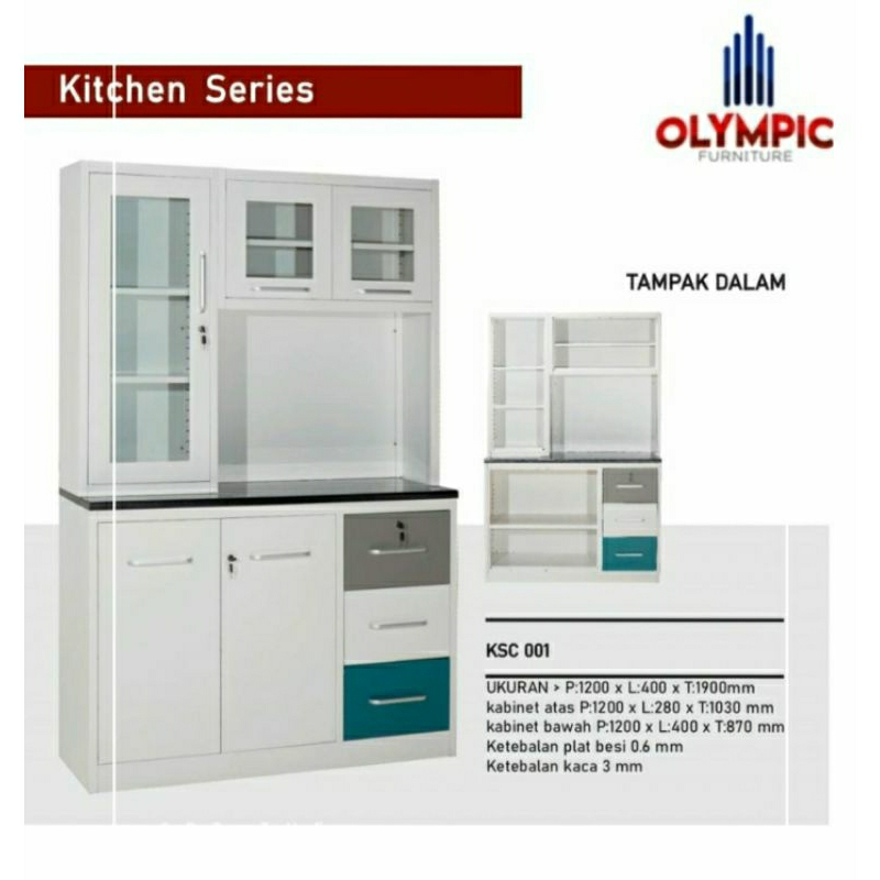 Lemari Piring Besi Olympic/KSC 001/Lemari Dapur Anti Air