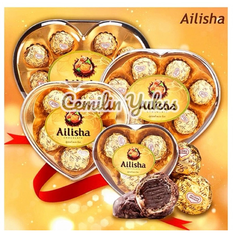 

Ailisha Chocolate Wafer Ball Heart Shape 100g Alishia Golden Chocolate 37,5g