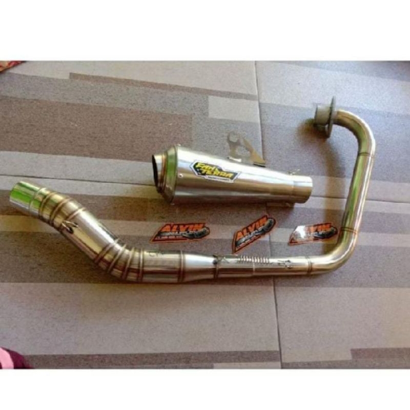 knalpot fanterra buat motor KLX D-Tracker crf leher kolong bawah