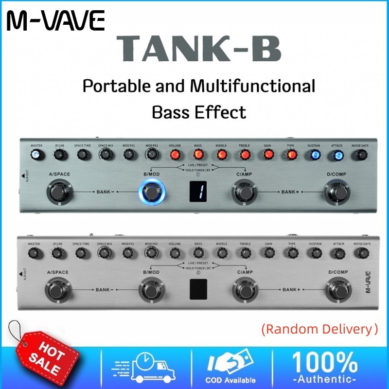 ⭐IN Stock⭐Efek Gitar M-VAVE TANK-B  Bass Multi Effects Pedal 3 Band Equalizers XLR Balanced Output 3