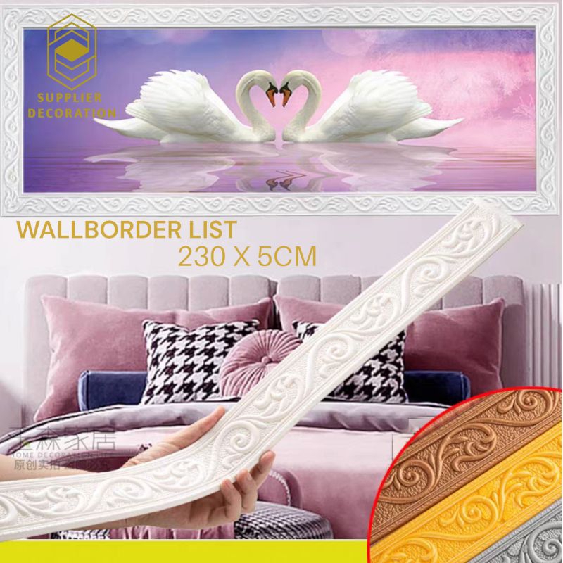 Termurah List Wallfoam 3D/List Border Wallpaper foam/Pembatas Wallfoam Dinding Ketebalan Real 6 mm