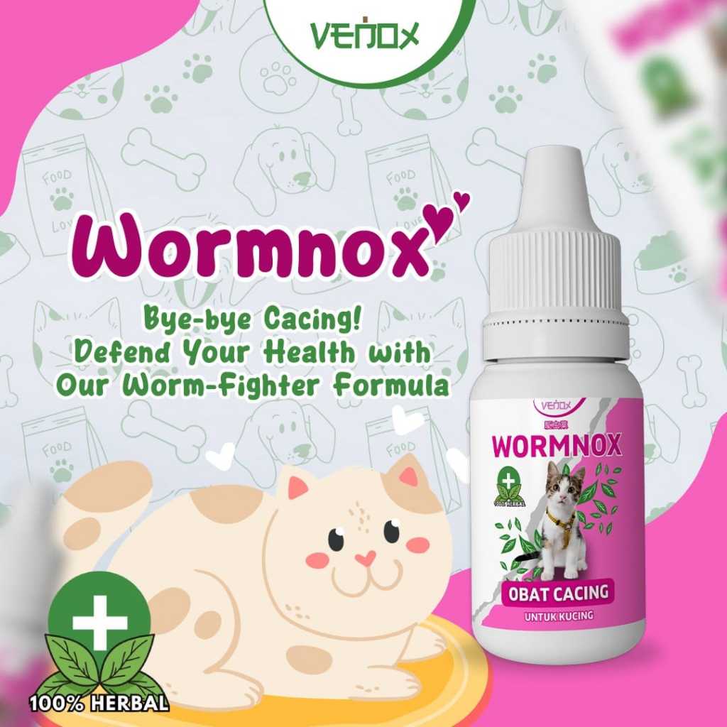 WORMNOX CACING - Venox Obat Kucing Anti Cacing Ampuh Pembasmi Cacing Kitten Dewasa