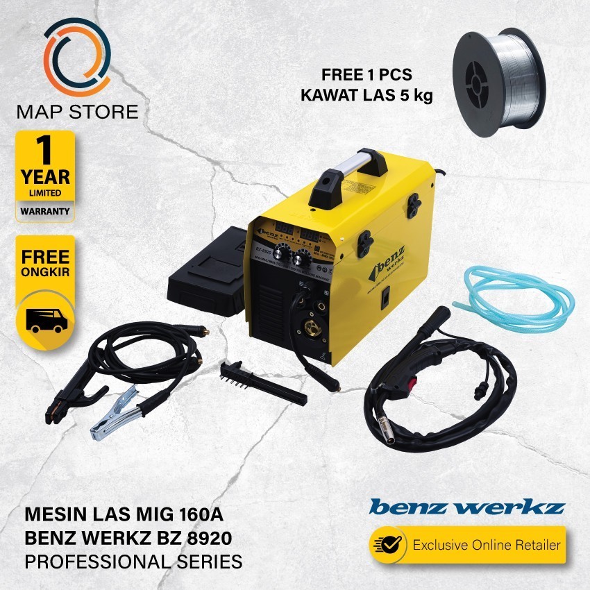 Mesin Las Benz BZ-8920 MIG TIG MMA 160A Inverter