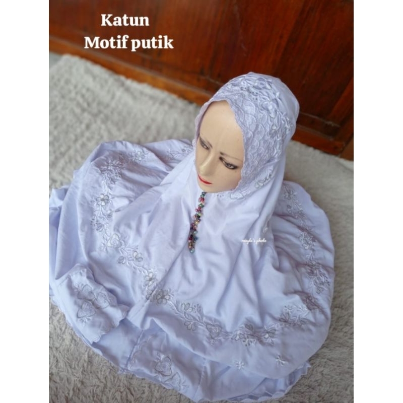 MUKENA TERUSAN KATUN MICRO BORDIR PUTIH TERBARU