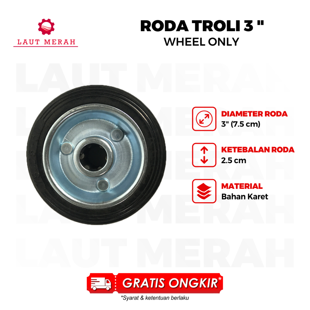 Roda Only 3 inch Roda Karet 3 inch Roha