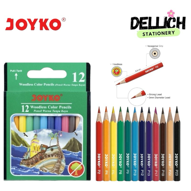

PENSIL WARNA 12 WARNA PENDEK JOYKO CP-107