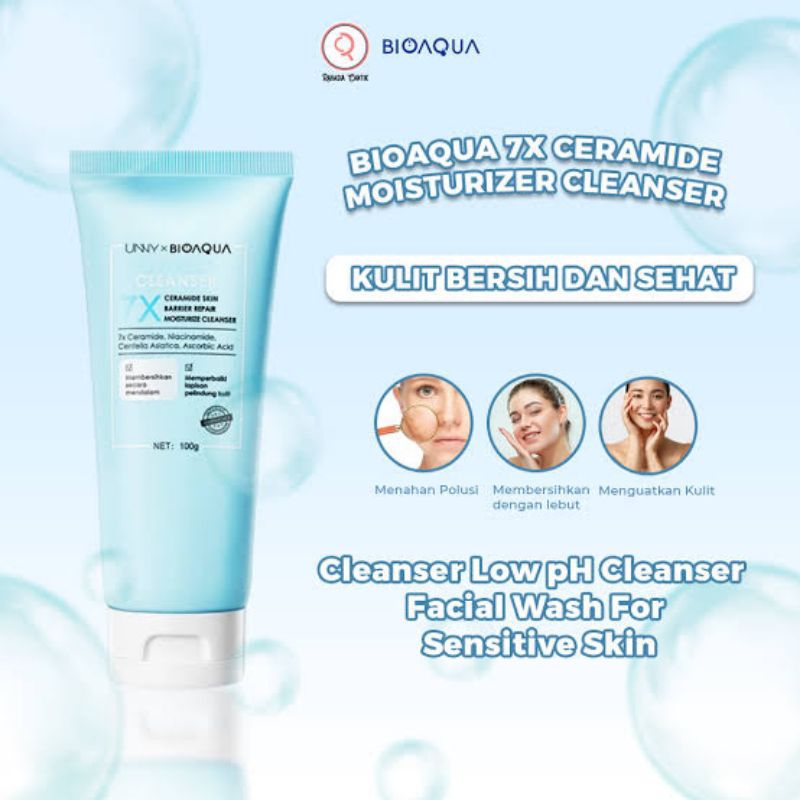 UNNY BIOAQUA 7X Ceramide Skin Barrier Repair Moisturize Cleanser (100gr)