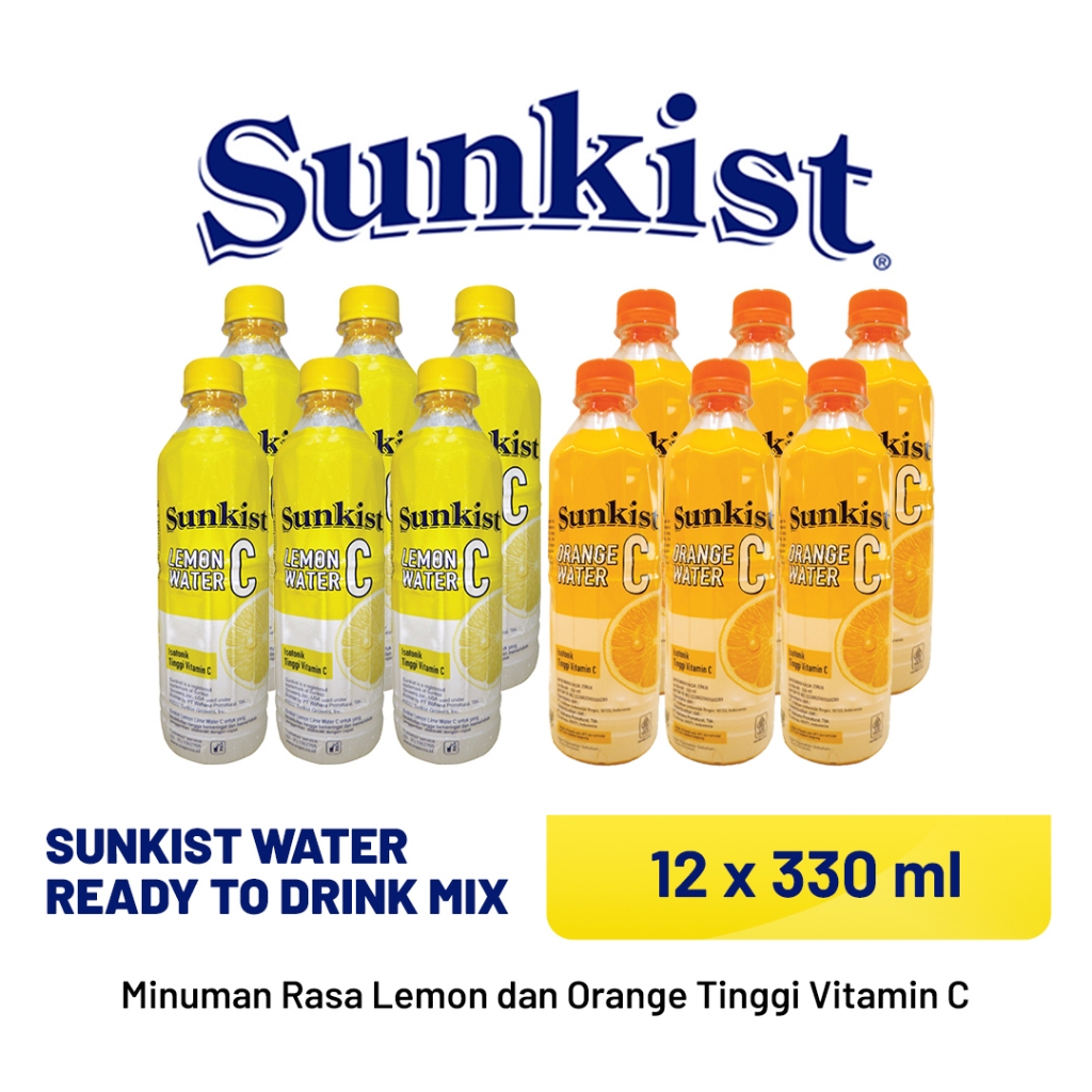 

Sunkist Water Ready to Drink Mix Pack of 12 (12x330 ml)