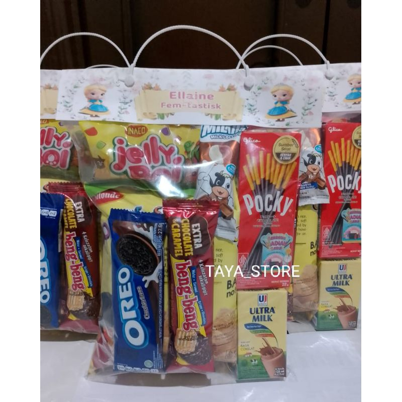 

Bingkisan Snack Gathering / Ultah / Khitanan / Syukuran FREE Label Costum
