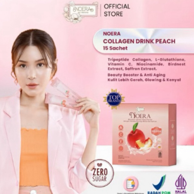 TERMURAH BEST SELLER Noera Collagen Drink Peach With Birdnest and Saffron Extract | Colagen Beauty D
