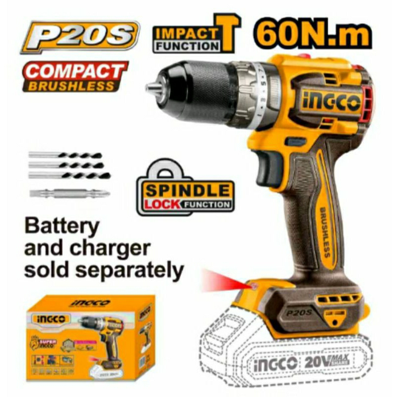 Compact Brushless Cordless Impact Drill 13mm