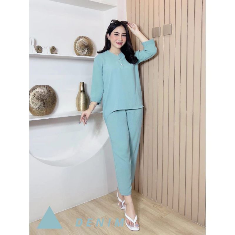 Baju Wanita Setelan Crinkle Bahan Premium