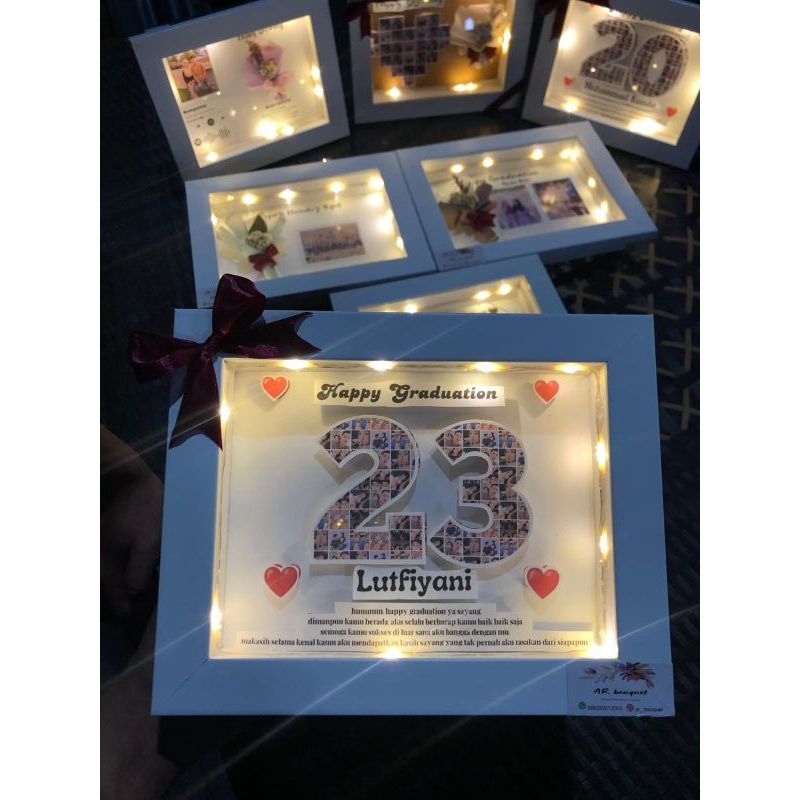 Kado ulang tahun cewek cowok hadiah wisuda bingkai foto flower 3D terbaru