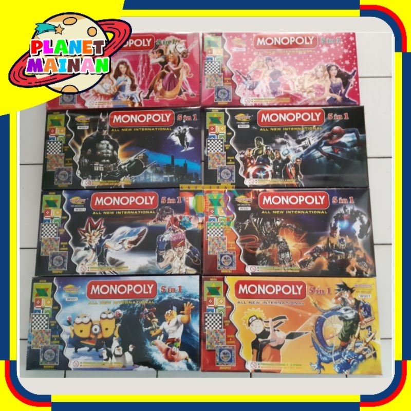 Monopoli 5 in 1 Board Game Vintage Family Game Mainan Keluarga Seru