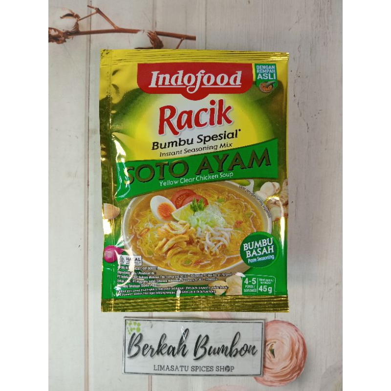 

Bumbu Spesial RACIK SOTO AYAM Indofood sachet 45 g