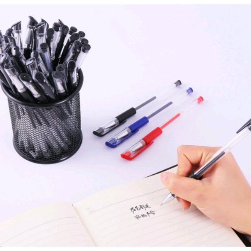

24pcs pulpen bolpoin gel pena 0.55 mm standar pulpen tinta cair alat tulis