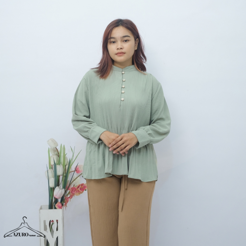 LARISKA Atasan Wanita Plisket > Baju Blouse Plisket Premium