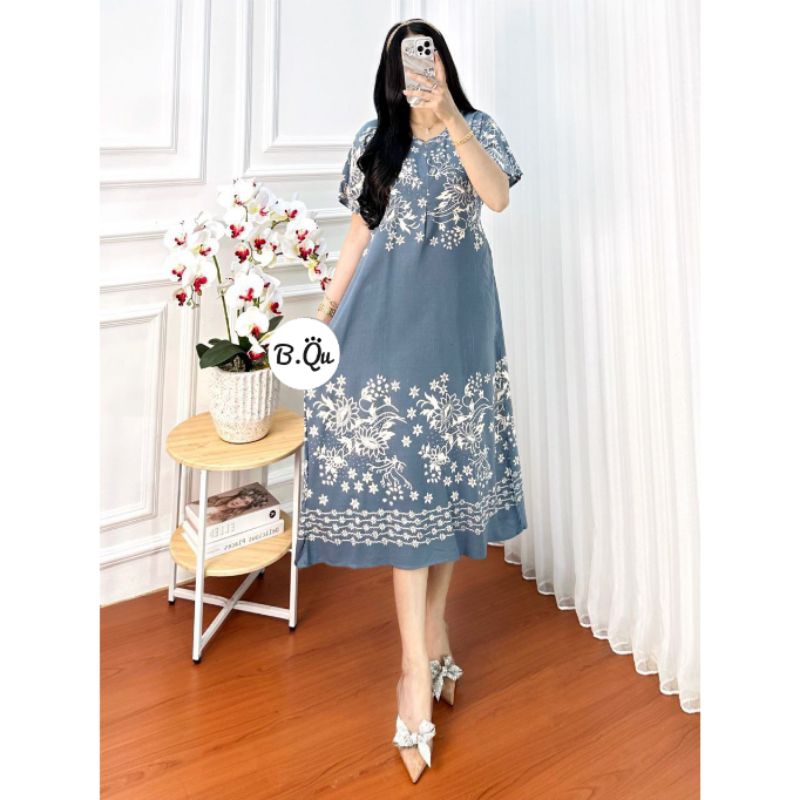 B QU DASTER MOTIF MACAN LD 110 BUSUI BAJU RAYON WANITA SANTAI