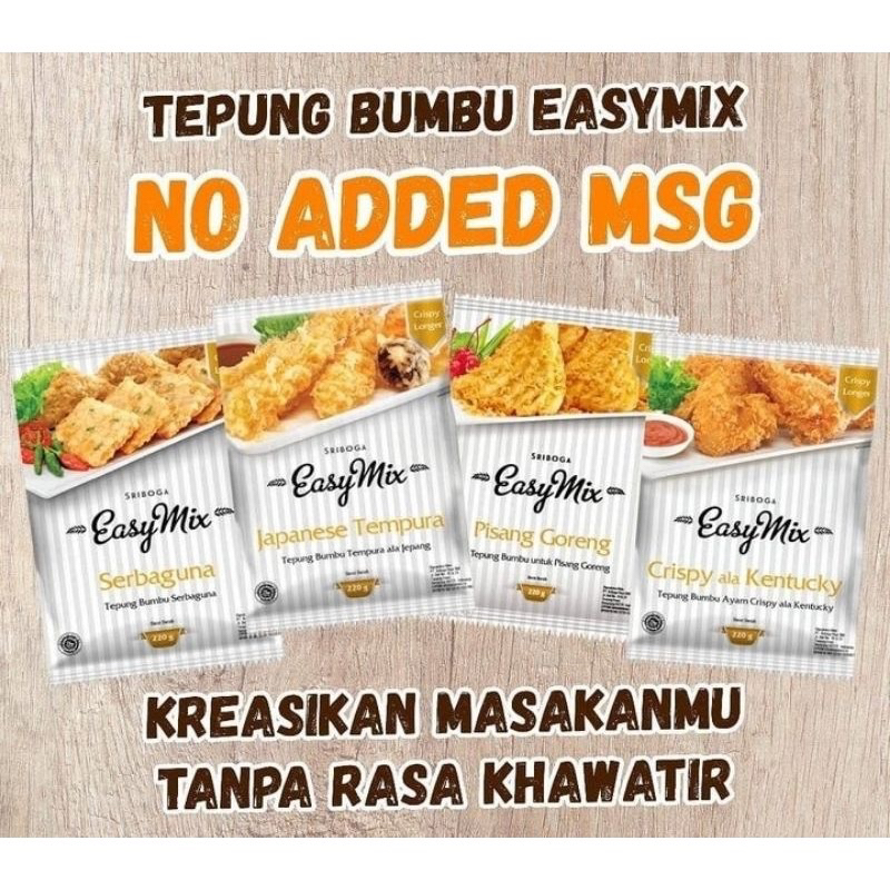 

easy mix sriboga tepung bumbu tanpa msg 220gr