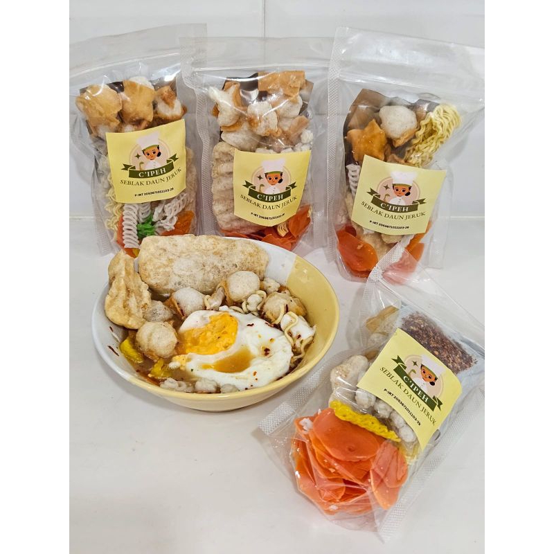 

Seblak instant komplit daun jeruk plus bumbu kencur C'IPEH