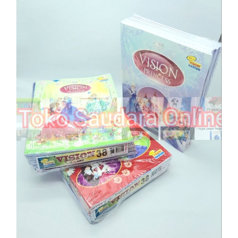 

6 Pack Buku Tulis Vision 38 Lembar Buku Tulis Sekolah Kuliah Kerja /pack Isi 10 Buku