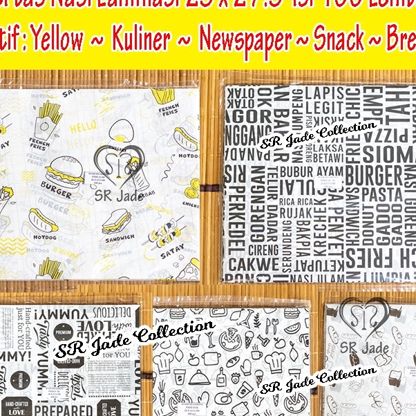 

KI3 Kertas Nasi Laminasi 25x275 cm Anti Lengket Kertas Burger Wax Paper Wrap Kebab Sandwich