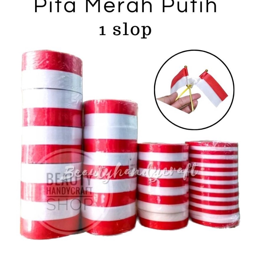 

KI3 1 SLOP Pita Bendera Merah Putih Pita kado untuk Agustusan momen kemerdekaan Indonesia