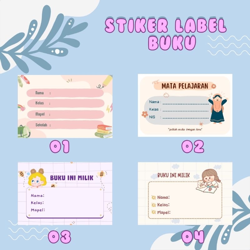 

STIKER LABEL BUKU | CUSTOM NAMA | STIKER BUKU