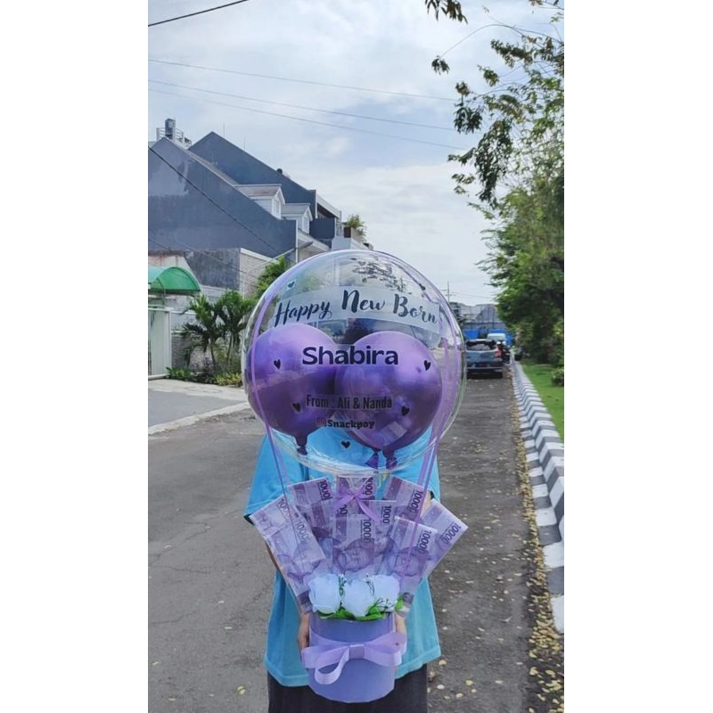 Bucket Ballon Uang Mainan