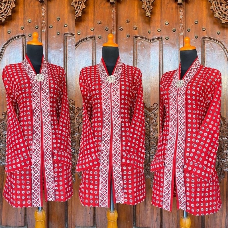 Kebaya Kutubaru Merah Putih Kebaya Agustusan Kebaya Kutubaru Wisuda Hijab Kebaya Kondangan Kebaya Ka